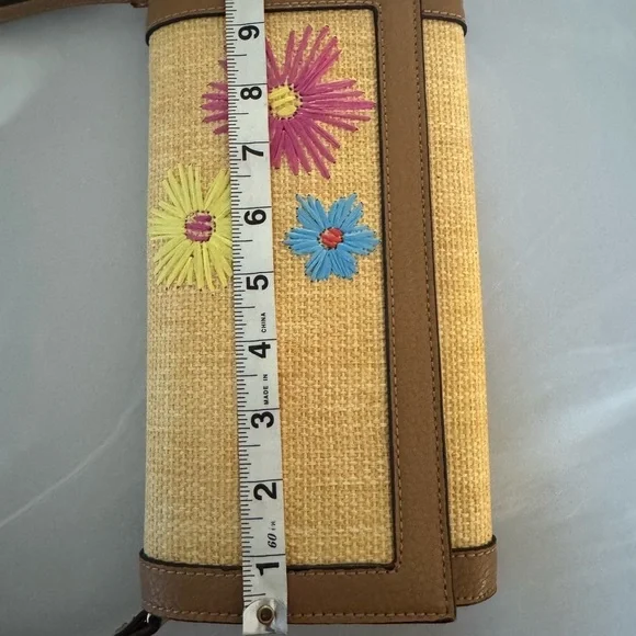 Anne Klein Embroidered Straw Crossbody Bag - Picture 7 of 9